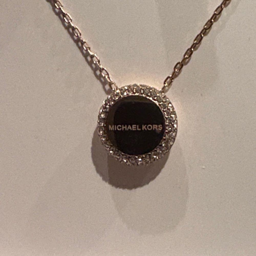 Michael Kors Rose Gold Circle Necklace - Picture 2 of 7